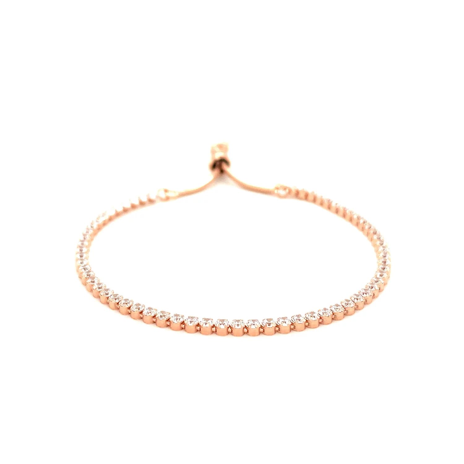 Adjustable Tennis Style Bracelet with Cubic Zirconia in Sterling Silver(5.10 mm) thumbnail 2