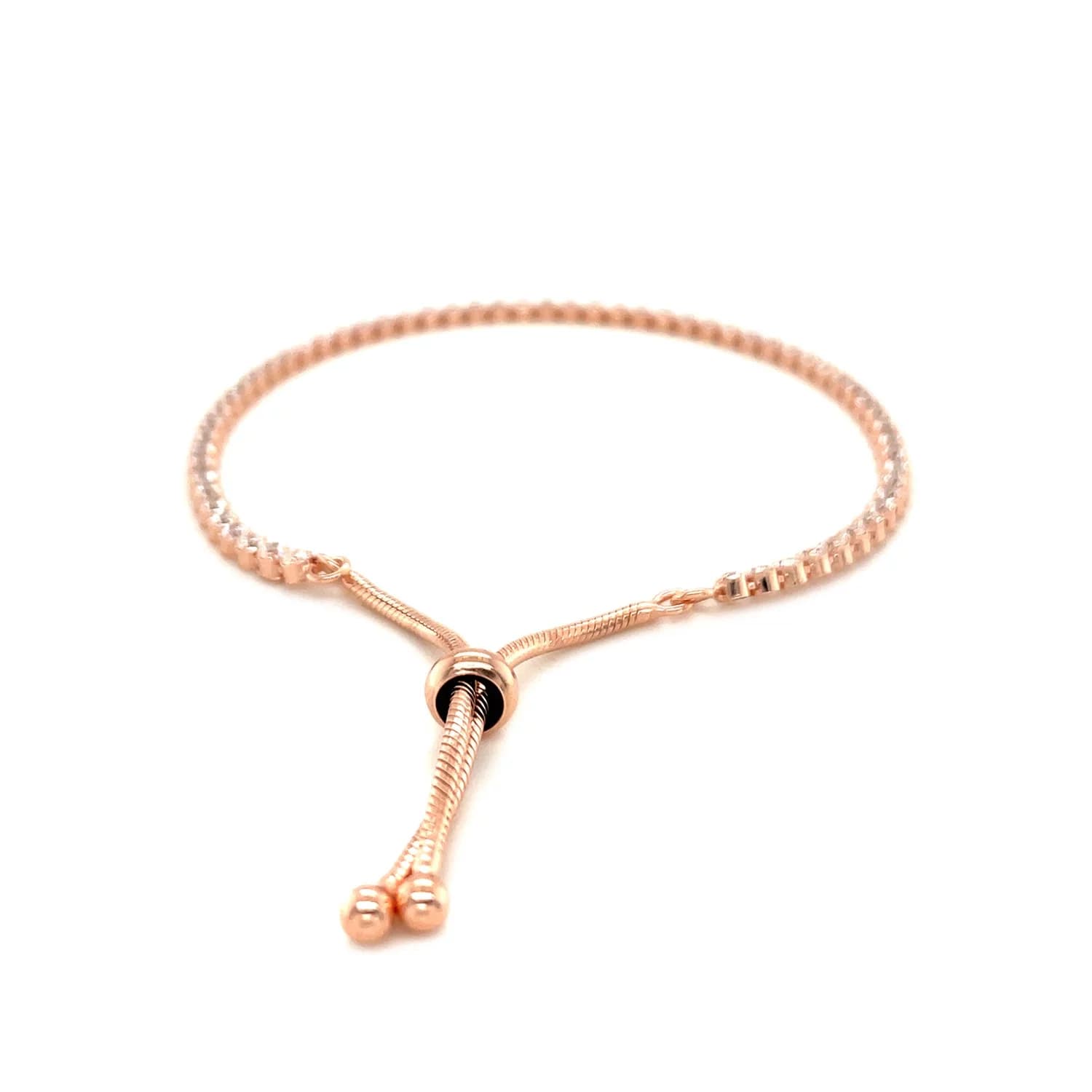 Adjustable Tennis Style Bracelet with Cubic Zirconia in Sterling Silver(5.10 mm) thumbnail 3