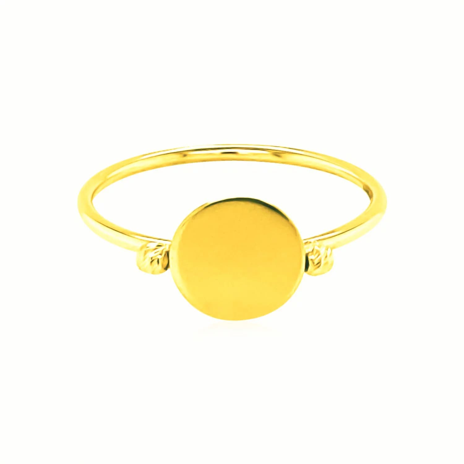 14k Yellow Gold Ring with Polished Oval thumbnail 2