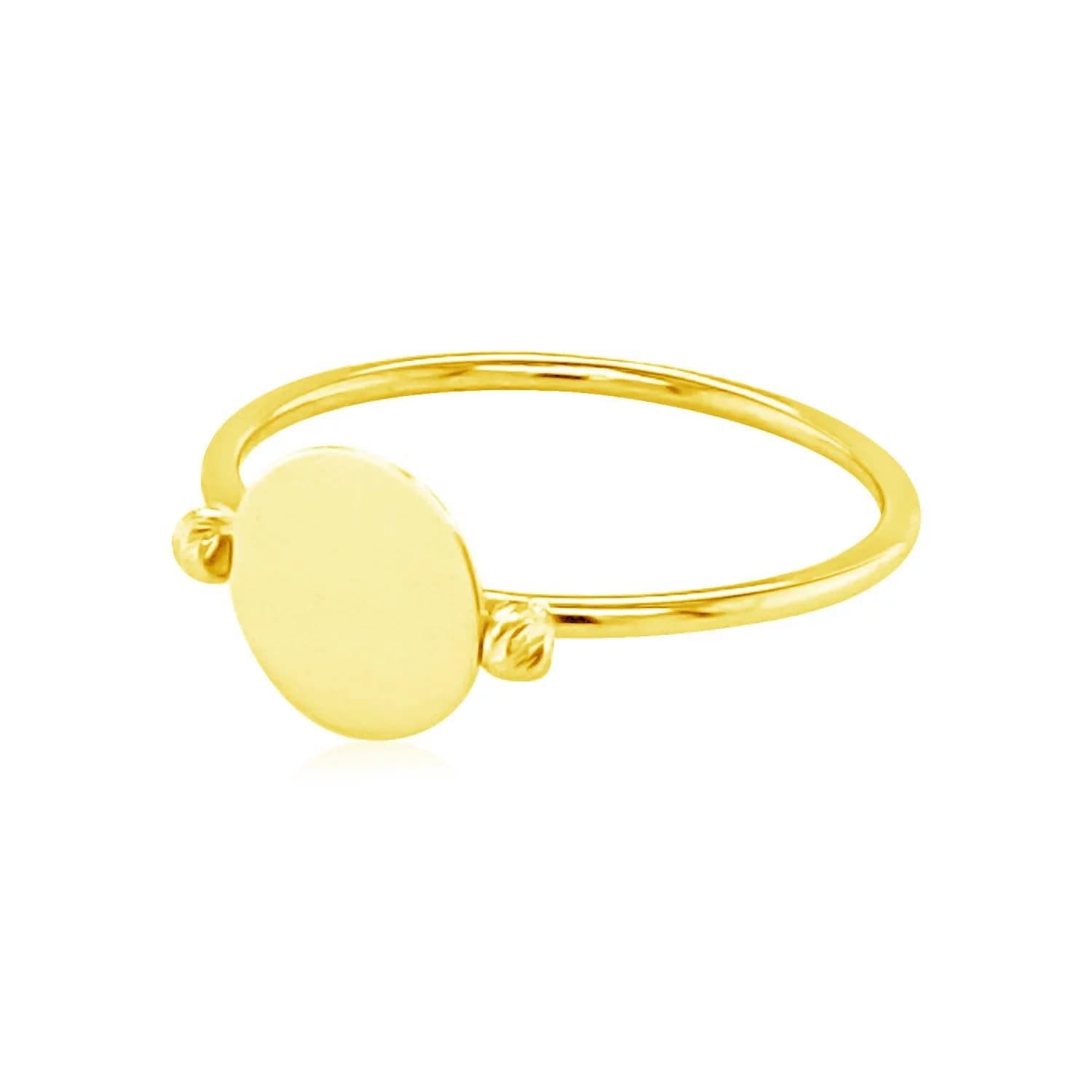 14k Yellow Gold Ring with Polished Oval thumbnail 3