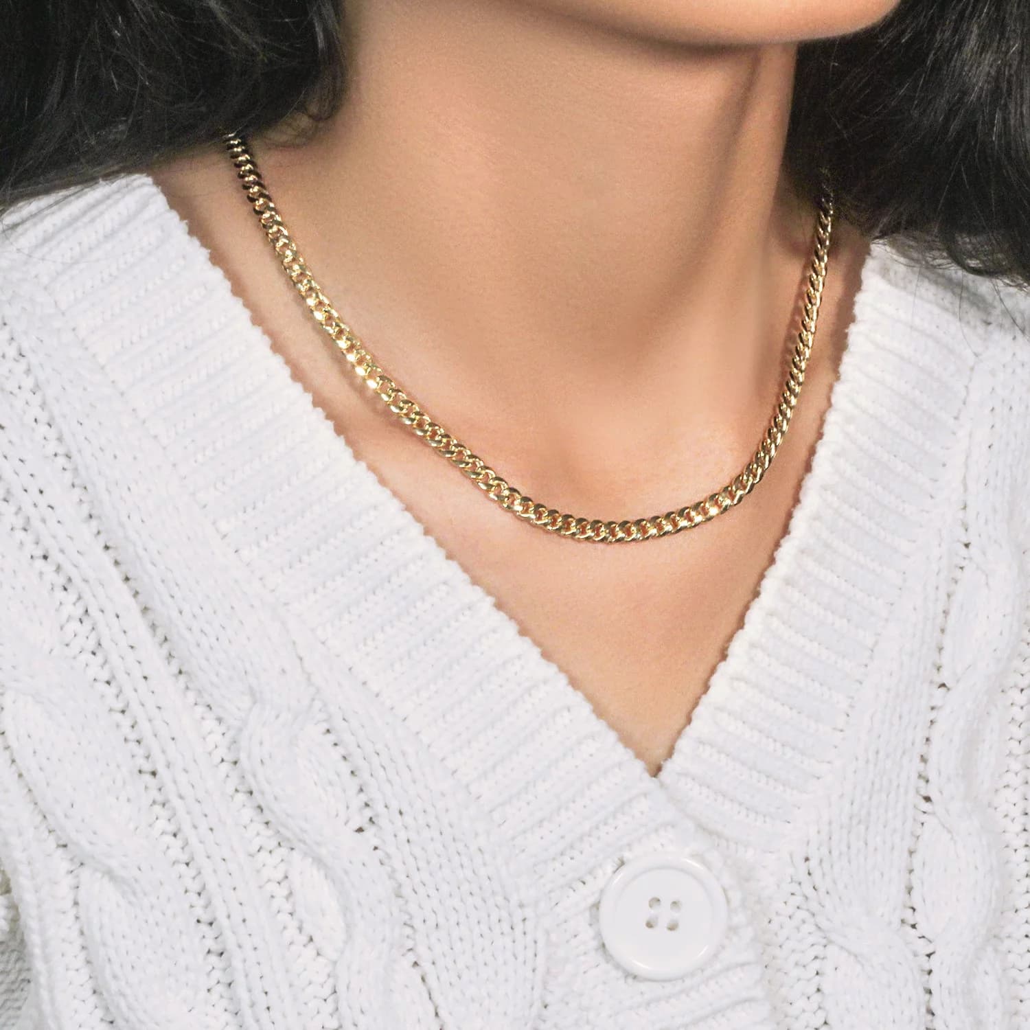 10k Yellow Gold Miami Cuban Semi Solid Chain (4.50 mm) thumbnail 2