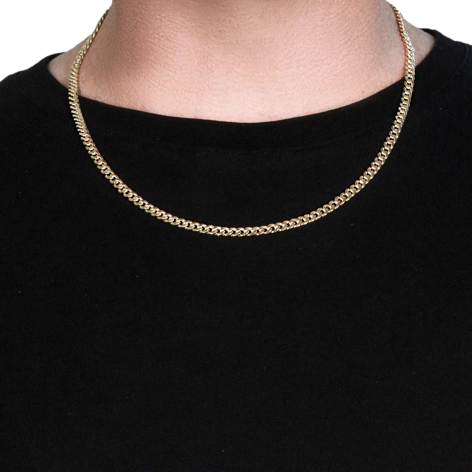 10k Yellow Gold Miami Cuban Semi Solid Chain (4.50 mm) thumbnail 3