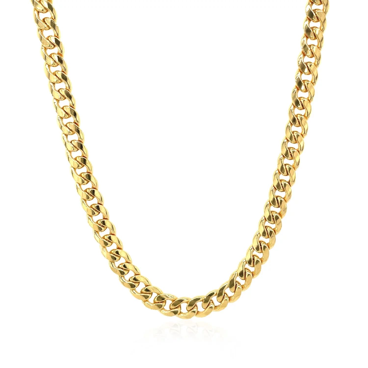 10k Yellow Gold Miami Cuban Semi Solid Chain (4.50 mm) thumbnail 5