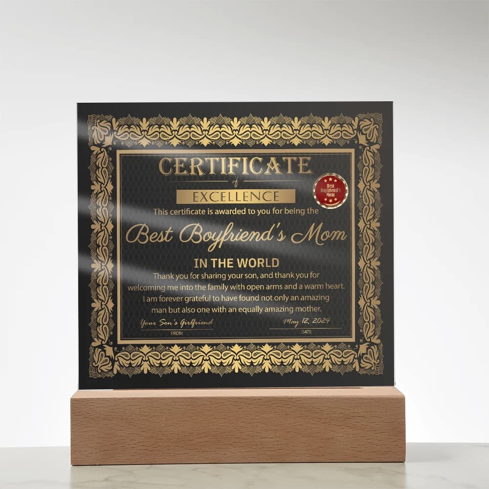 Boyfriend's Mom | Certificate of Excellence | Acrylic thumbnail 13