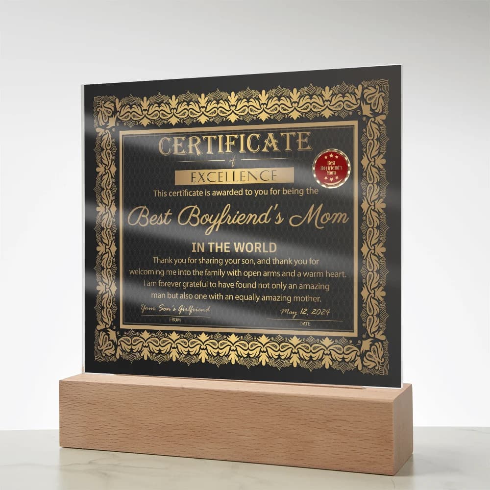 Boyfriend's Mom | Certificate of Excellence | Acrylic thumbnail 14