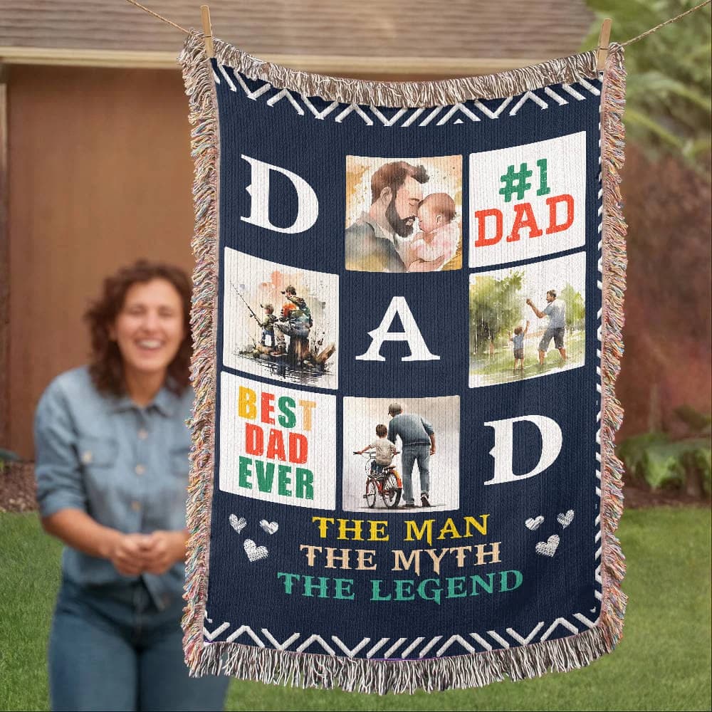 Best Dad Ever - Woven Blanket thumbnail 5
