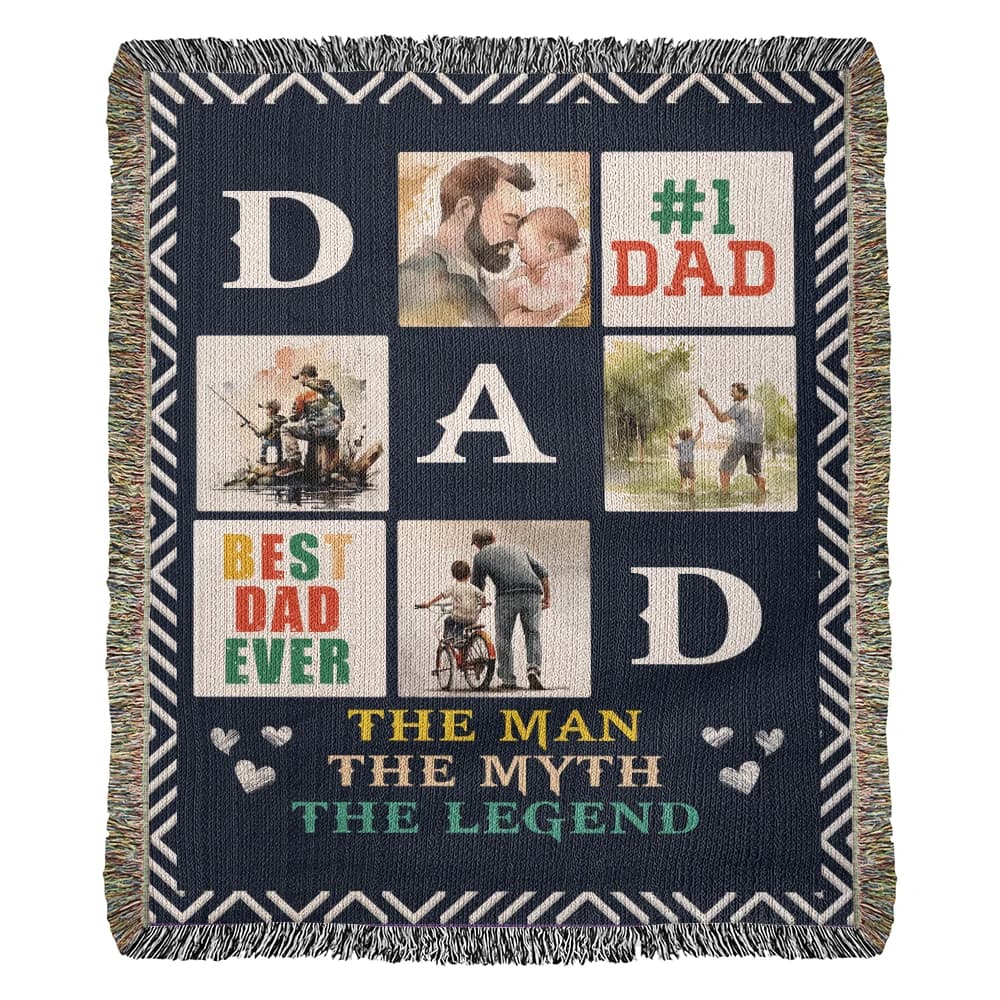 Best Dad Ever - Woven Blanket thumbnail 3