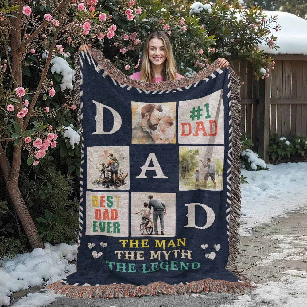Best Dad Ever - Woven Blanket thumbnail 4