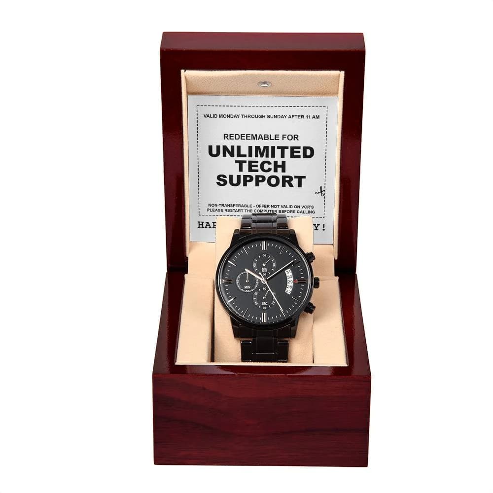 Dad-Tech Support-Metal Chronograph Watch